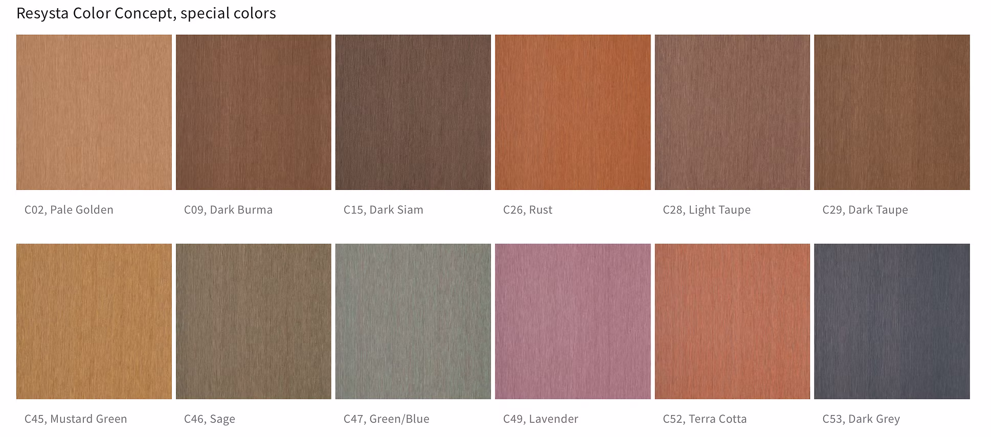 Resysta Color Concept special colors part 1